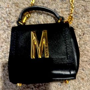 MINI BLACK AUTHENTIC MOSCHINO PURSE WITH GOLD CHAIN